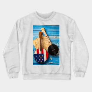 American Banjo With Black Banjo Crewneck Sweatshirt